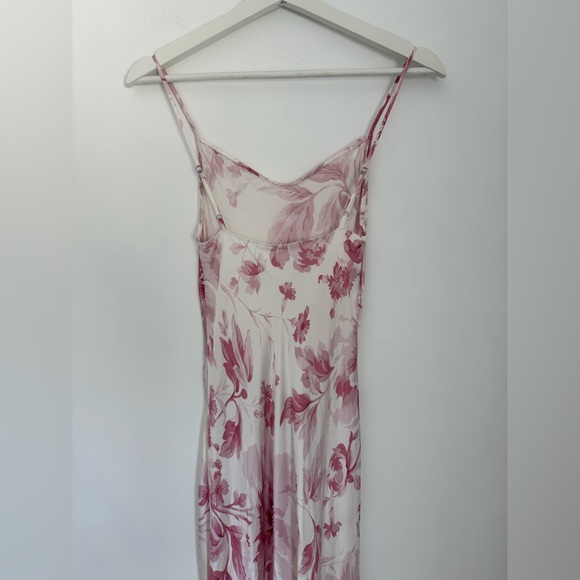 Reformation XS Parma Silk Maxi Dress in Swoon Pink White - Picture 7 of 14
